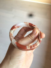 Load image into Gallery viewer, 53.2mm 100% natural red/pink/white square red jasper stone bangle XY77