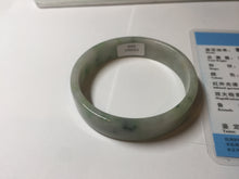 Load image into Gallery viewer, 51.7mm Certified type A 100% Natural sunny green dark green yellow purple with green flying flowers square Jadeite Jade bangle PA71-6940