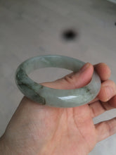 Load image into Gallery viewer, 53.5mm certified 100% natural Type A icy watery green/gray jadeite jade bangle AF86-0223