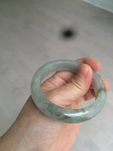 Load image into Gallery viewer, 53.5mm certified 100% natural Type A icy watery green/gray jadeite jade bangle AF86-0223