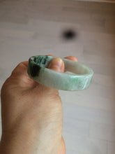 Load image into Gallery viewer, 51.7mm Certified type A 100% Natural sunny green/purple square Jadeite Jade  bangle AZ55-7273