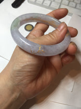 Load image into Gallery viewer, 58.5mm Certified 100% Natural type A icy watery green/light purple carved and golden-painted Jadeite Jade bangle PC72-(0855)