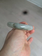 Load image into Gallery viewer, 53.5mm certified 100% natural Type A icy watery green/gray jadeite jade bangle AF86-0223