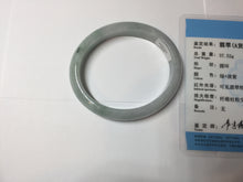 Load image into Gallery viewer, 52mm certified natural 100% natural Type A green white with green flying flowers oval jadeite jade bangle PB109-2439