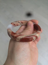 Load image into Gallery viewer, 53.2mm 100% natural red/pink/white square red jasper stone bangle XY77