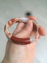Load image into Gallery viewer, 53.2mm 100% natural red/pink/white square red jasper stone bangle XY77