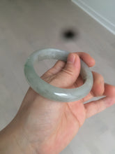 Load image into Gallery viewer, 53.5mm certified 100% natural Type A icy watery green/gray jadeite jade bangle AF86-0223