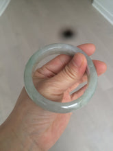 Load image into Gallery viewer, 53.5mm certified 100% natural Type A icy watery green/gray jadeite jade bangle AF86-0223