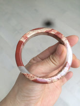 Load image into Gallery viewer, 53.2mm 100% natural red/pink/white square red jasper stone bangle XY77
