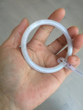 Load image into Gallery viewer, 55.5mm 100% natural Type A icy watery light purple white slim round cut jadeite jade bangle BM106-4527