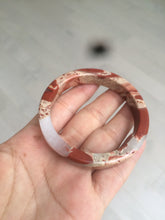 Load image into Gallery viewer, 53.2mm 100% natural red/pink/white square red jasper stone bangle XY77