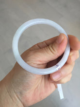 Load image into Gallery viewer, 55.5mm 100% natural Type A icy watery light purple white slim round cut jadeite jade bangle BM106-4527
