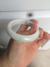 Load image into Gallery viewer, 55mm certified Type A 100% Natural sunny green/white/brown/yellow Jadeite Jade bangle AC71-1463