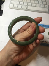 Load image into Gallery viewer, 56mm certified 100% natural Type A oliy dark green(油青) brown jadeite jade bangle BS101-4047