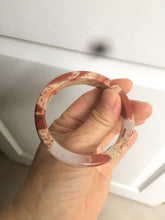 Load image into Gallery viewer, 53.2mm 100% natural red/pink/white square red jasper stone bangle XY77