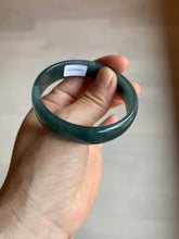Load image into Gallery viewer, 52.8mm Certified Type A 100% Natural icy watery deep sea green/blue/gray/white Guatemala Jadeite bangle KS91-6393