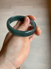 Load image into Gallery viewer, 52.8mm Certified Type A 100% Natural icy watery deep sea green/blue/gray/white Guatemala Jadeite bangle KS91-6393