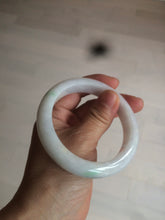 Load image into Gallery viewer, 57mm certified Type A 100% Natural sunny green/white Jadeite Jade bangle AC72-1479