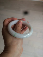 Load image into Gallery viewer, 57mm certified Type A 100% Natural sunny green/white Jadeite Jade bangle AC72-1479