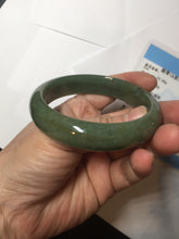 Load image into Gallery viewer, 56mm certified 100% natural Type A oliy dark green(油青) brown jadeite jade bangle BS101-4047