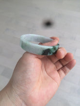 Load image into Gallery viewer, 51.7mm Certified type A 100% Natural sunny green/purple square Jadeite Jade  bangle AZ55-7273