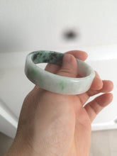 Load image into Gallery viewer, 51.7mm Certified type A 100% Natural sunny green/purple square Jadeite Jade  bangle AZ55-7273