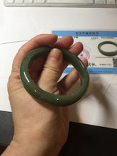 Load image into Gallery viewer, 56mm certified 100% natural Type A oliy dark green(油青) brown jadeite jade bangle BS101-4047