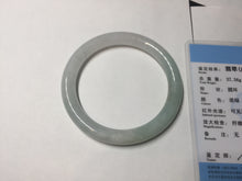 Load image into Gallery viewer, 56mm certified 100% natural type A icy watery white/light green round cut jadeite jade bangle BH83-9114