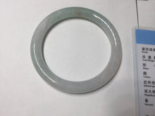 Load image into Gallery viewer, 56mm certified 100% natural type A icy watery white/light green round cut jadeite jade bangle BH83-9114