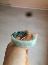 Load image into Gallery viewer, 51.7mm Certified type A 100% Natural sunny green/purple square Jadeite Jade  bangle AZ55-7273