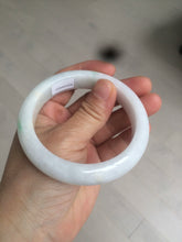 Load image into Gallery viewer, 57mm certified Type A 100% Natural sunny green/white Jadeite Jade bangle AC72-1479
