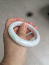 Load image into Gallery viewer, 57mm certified Type A 100% Natural sunny green/white Jadeite Jade bangle AC72-1479