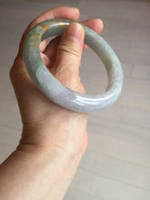 Load image into Gallery viewer, 61mm Certified Type A 100% Natural white/light purple/brown/yellow/gray (FU LU SHOU) Jadeite Jade bangle BF106-8636