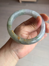 Load image into Gallery viewer, 61mm Certified Type A 100% Natural white/light purple/brown/yellow/gray (FU LU SHOU) Jadeite Jade bangle BF106-8636