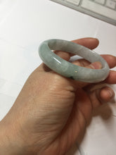 Load image into Gallery viewer, 52mm certified natural 100% natural Type A green white with green flying flowers oval jadeite jade bangle PB109-2439