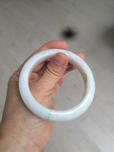 Load image into Gallery viewer, 57mm certified Type A 100% Natural sunny green/white Jadeite Jade bangle AC72-1479