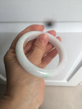 Load image into Gallery viewer, 57mm certified Type A 100% Natural sunny green/white Jadeite Jade bangle AC72-1479