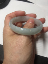 Load image into Gallery viewer, 48mm certified 100% natural Type A icy watery green white oval jadeite jade bangle BH84-9112