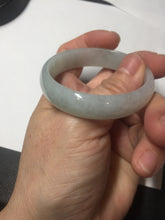 Load image into Gallery viewer, 48mm certified 100% natural Type A icy watery green white oval jadeite jade bangle BH84-9112