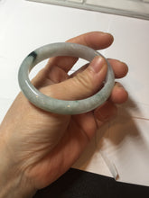 Load image into Gallery viewer, 52mm certified natural 100% natural Type A green white with green flying flowers oval jadeite jade bangle PB109-2439