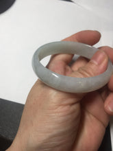 Load image into Gallery viewer, 48mm certified 100% natural Type A icy watery green white oval jadeite jade bangle BH84-9112