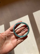 Load image into Gallery viewer, 48mm Certified Type A 100% Natural deep sea green/blue/gray/white oval round cut Guatemala Jadeite bangle KS95-2468