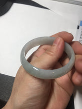 Load image into Gallery viewer, 48mm certified 100% natural Type A icy watery green white oval jadeite jade bangle BH84-9112
