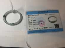 Load image into Gallery viewer, 49mm certified natural 100% natural Type A green white with green flying flowers oval jadeite jade bangle PB110-2435