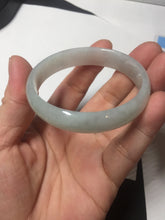 Load image into Gallery viewer, 48mm certified 100% natural Type A icy watery green white oval jadeite jade bangle BH84-9112
