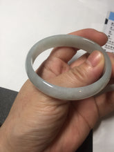 Load image into Gallery viewer, 48mm certified 100% natural Type A icy watery green white oval jadeite jade bangle BH84-9112
