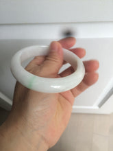 Load image into Gallery viewer, 57mm certified Type A 100% Natural sunny green/white Jadeite Jade bangle AC72-1479