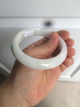Load image into Gallery viewer, 57mm certified Type A 100% Natural sunny green/white Jadeite Jade bangle AC72-1479