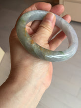 Load image into Gallery viewer, 61mm Certified Type A 100% Natural white/light purple/brown/yellow/gray (FU LU SHOU) Jadeite Jade bangle BF106-8636