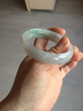 Load image into Gallery viewer, 51.5mm certified 100% natural type A light purple sunny green yellow oval jadeite jade bangle BL77-8666